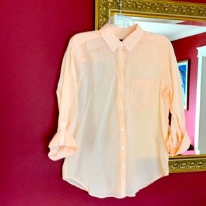 Ann Taylor peach button down top